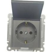 Resim Makel Karea Füme Kapaklı Topraklı Priz Çerçevesiz 