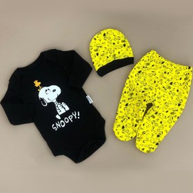 Resim Mai Perla CUBBİCO Snoppy Uzun Kollu Badi 3 Lü Bebek Takımı 