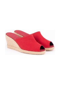 Resim Star Tombis Hasır Kırmızı El Işi Kadın Keten Günlük Terlik Kırmızı 