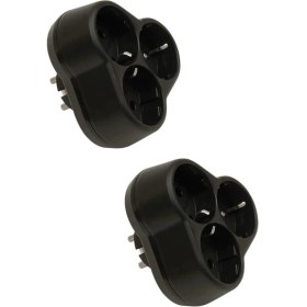 Resim Viko 2 Adet Siyah 3'lü Topraklı Yonca Fiş-Priz 