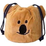 Resim Homyl İpli Makyaj Çantası Seyahat Ev Için Sevimli Yumuşak Açık Kahverengi 