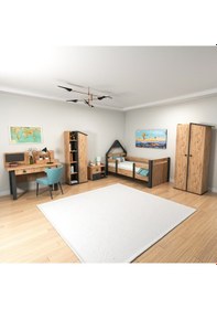 Resim Arnetti Valerin Genç Odası Takımı, Çalışma Masası, Gardırop, Kitaplık, Karyola ve Komodin - 5'li Genç Odası Takımı 