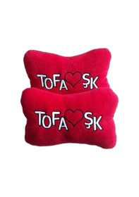 Resim Tofaş Uyumlu Nakışlı Oto Halı Paspas / Tofaş Uyumlu Seyahat Boyun Yastığı & Ayna Askısı & Tampon Çeki İpi 
