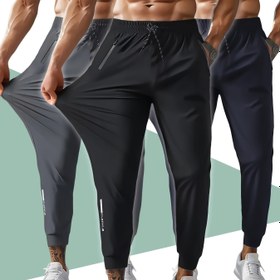 Resim Erkekler için Hızlı Kuruyan Atletik Koşu Pantolonları - Buz Küpü Desenli Nefes Alabilen Hafif Polyester-Spandeks Karışımı, Spor Salonu, Bisiklet, Golf ve Dış Mekan Yaz Aktiviteleri İçin Düzenli Kesim, Elastik Bel Bandı 