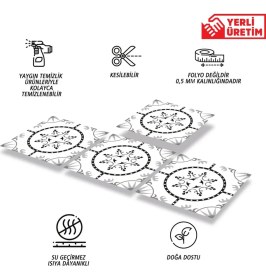 Resim Kendinden Yapışkanlı Geometrik Solo Desenli Pvc Karo 30X30 cm (33 Adet) 3 M² 