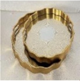 Resim Roy Kıng Shay 2 Li Yuvarlak Tepsi 39 4 Ve 34 4 