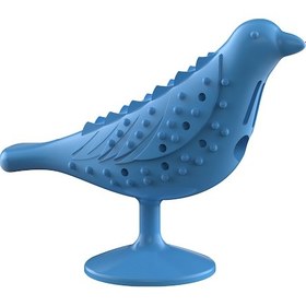 Resim Yifomall Kedi İçin Kuş Şekilli Tpesizli Mamaklı Tefşiş & Diş Sıkma Aleti - Mavi Kediotu Ve Gümüş Sarmaşığı Çubuklarıyla 