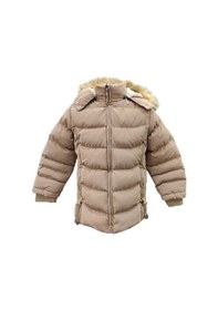 Resim Life For Moda Kız Çocuk İçi Peluş Astarlı Çıkarılabilir Kapüşonlu Su Geçirmez Mont Kaban 3021 Vizon 
