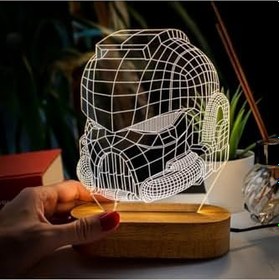 Resim Hediyesepeti Maske Tasarımlı 3 Boyutlu Optik İllüzyon Gece Lambası 