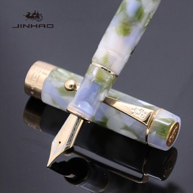 Resim 1 Adet JINHAO Century 100 İridyum Ucu Deniz Yosunu Yeşili Altın Krom Akrilik Kaligrafi Dolma Kalem 