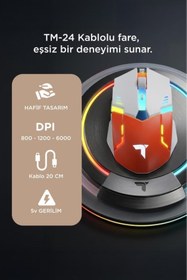 Resim Torima Oyuncu Mouse Rgb Aydınlatma Kablolu Gaming Mouse TM24 Beyaz 