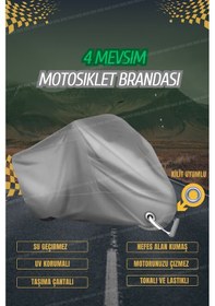 Resim Gri- Kilit Uyumlu Honda Sh125i Motosiklet Brandası 4mevsim 