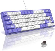 Resim Coverzone AJAZZ AK680 65% Kablolu Hotswap Mekanik Oyun Klavyesi,68 Tuşlu Taşınabilir Anti-Ghosting Klavye,Gökkuşağı Arkadan Aydınlatmalı Programlanabilir,EVA Sandviç,Ergonomik Mor Beyaz\u002FBrown Switch 