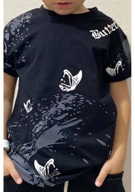 Resim Riccotarz Erkek Çocuk Butterfly Baskılı Siyah Eşofman Takım 001 