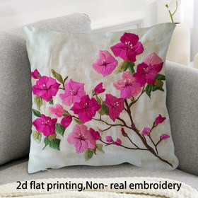 Resim 1 adet, 2D düz baskı, iki taraflı 45.72x45.72 cm süper yumuşak kısa pelüş atma yastık, Pembe Bugenvil, Gerçek işlemesiz, koltuklar ve oturma odaları için uygun (yastık içi hariç)BDSUF1379 