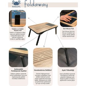 Resim Axolotl Foldaway Telefon ve Tablet Bölmeli Katlanır Ayaklı Laptop Sehpası Notebook Bilgisayar Çalışma Masası,foldaway01 