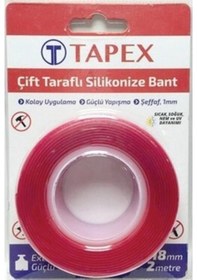 Resim Tapex Çift Taraflı Silikonize Bant 18mm X 2 Metre 