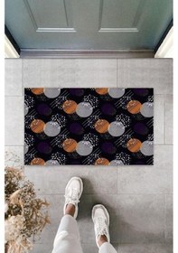 Resim Mor Kapı Önü Paspası Daireler Desen K-3238 