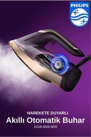 Resim Philips 8000 Seri Kumaşa Göre Isı Ayarlayan Özel Tabanlı Buharlı Ütü 3000w - Sıfır Yanık Riski - Güçlü Buhar 