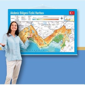 Resim Akdeniz Bölgesi Fiziki Haritası 70x105 