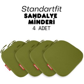 Resim Xpermate 4'lü Standartfit Oval Sandalye Minderi 42x42x5 Yeşil 