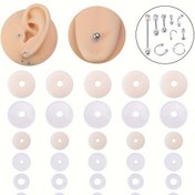 Resim 10-100 adet Piercing Takı Silikon Ped İyileştirme Diski, Hiperplazi Önleyici, Kıkırdak, Küpe, Burun, Dil, Dudak, Vücut Piercing Bakımı Koruyucu Conta için kullanılır 
