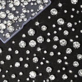 Resim 500 adet Gümüş saç tokası ile Dikişli Kristal Taşlar 3.0-10.0mm Cam Şeffaf Taşlar, El Sanatları, Takılar, Giysiler, Ayakkabılar, Elbise ve Resmi Giyim için Uygun, Karışık Boyutlar 