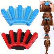 Resim 1 adet bayan saç örgü aracı örgü sünger örgü saç büküm saç şekillendirici Braider DIY aksesuarları beş parmak sünger saç bigudi kırkayak örgü saç Braider 