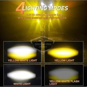 Resim Kedi Göz Sis Farı Çift Renk Sarı-Beyaz Araç Motosiklet Off Road Led Lamba Metal Çalışma Lambası 1 Ad 