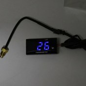 Resim Xifu Shop C Mavi Stil Yamaha Yarış Scooter Dro Evrensel Motosiklet LCD Dijital Termometre Enstrümanı Su Sıcaklık Metre (Yurt Dışından) 