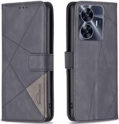 Resim Cbtx Realme Uyumlu C55 Manyetik Toka Rhombus Doku Deri Telefon Kılıfı İçin 