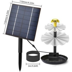 Resim Pazly Güneş Enerjili 9 Nozüllü Kuş Banyosu & Bahçe Havuzu Çeşme Pompası 