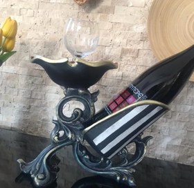 Resim Vintage Style Wine Bottle Holder, Elegant Baroque Style Wine Rack, Sophisticated Wine Rack, Artistic Wine Rack Sculpture, Wine Rack Statue - Object-19 