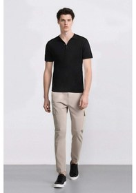 Resim DeFacto Jogger Gabardin Pantolon Beli Lastikli Kargo Cepli Lastikli Paça E1037AX24WNBG766 