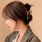 Resim Şık Altın Tonlu Büyük Metal Saç Pençesi - Kalın Saçlar için Güçlü Tutuşlu Barrette, Şık Oyma Tasarım, Çinko Alaşım - Kadınlar ve Kızlar için Mükemmel Moda Aksesuarı 