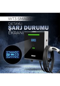 Resim WiseCar Wallbox 22 KW Kablolu 5 M Elektrikli Araç Şarj İstasyonu 