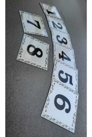Resim GENDEC Kapı Numarası 5.5x6.5 Cm Metalik Gümüş Gri Üzeri Siyah Baskı Kendinden Yapışkanlı No:1 Den 8’e 