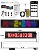 Resim Teknoloji Gelsin Led Ekran Matrix Panel Cama Yapışan En Büyük Boy 16X96 Telefon App Kontrol Digital Araba Yazısı 