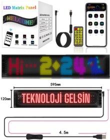Resim Teknoloji Gelsin Led Ekran Matrix Panel Cama Yapışan En Büyük Boy 16X96 Telefon App Kontrol Digital Araba Yazısı 