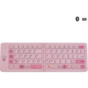 Resim Üç Bluetooth Kablosuz Katlanır Klavye 67 Tuşlar Windows/İos Uyumlu/android İçin Pink Portuguese Layout 