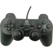 Resim Çift Titreşimli USB Kablolu Oyun Kolu Pc Uyumlu Vibration Gamepad 
