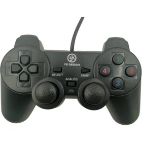 Resim Çift Titreşimli USB Kablolu Oyun Kolu Pc Uyumlu Vibration Gamepad 