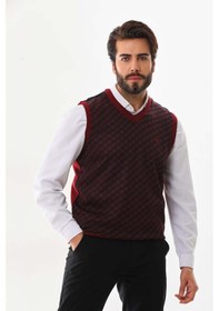 Resim Pelikan Erkek V Yaka Desenli Süveter 7623 Kiremit 