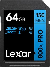 Resim Lexar Professional 800X Pro SDXC LSD0800P064G-BNNNG 64 GB C10 V30 U3 Hafıza Kartı 