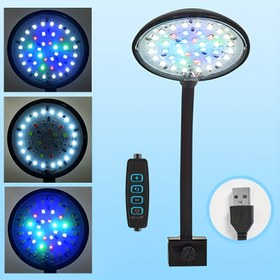 Resim USB Akvaryum LED Işığı Ayarlanabilir Klipsli, 3 Mod ve Karartılabilir Parlaklık, Balık Tankları & Su Bitkileri için Tam Spektrum, 5V, Kompakt Tasarım, Kolay Kurulum, Mavi/Yeşil/Kırmızı/Beyaz LED Işıklar, Hortum, Küçük Tanklar İçin İdeal, Akvaryum Işığı, Ayarlanabilir Akvaryum Işığı, Dayanıklı LED Lamba 