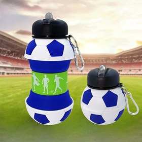 Resim 1 adet 550 ml / 18.6 oz Futbol Şeklinde Spor Su Şişesi - Taşınabilir Katlanabilir Su Şişesi - Sızdırmaz Su Şişesi 