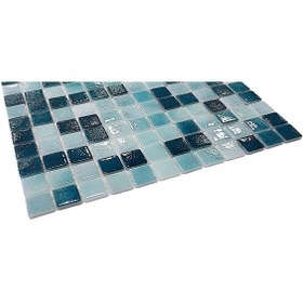 Resim MozaiKristaL Havuz Ve Tüm Yüzeyler Için 25x25mm P. Turkuaz Mix. 31.5x31.5cm Fileli Cam Mozaik. ( 1m2 Fiyatıdır.) 
