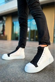 Resim BPM MODA HAS CH167 GBT Blazer Erkek Bot BEYAZ/SIYAH 