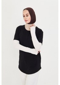 Resim Hürrem Bone Krem Tesettür Parmak Geçmeli Kolluk Viskon Düz 1024 40 Krem 