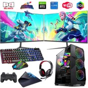 Resim I5 14400F 16GB DDR4 480SSD 6GB RTX3050 Çift 24\ Mon. Oyun Bilgisayarı (Gaming SET) 